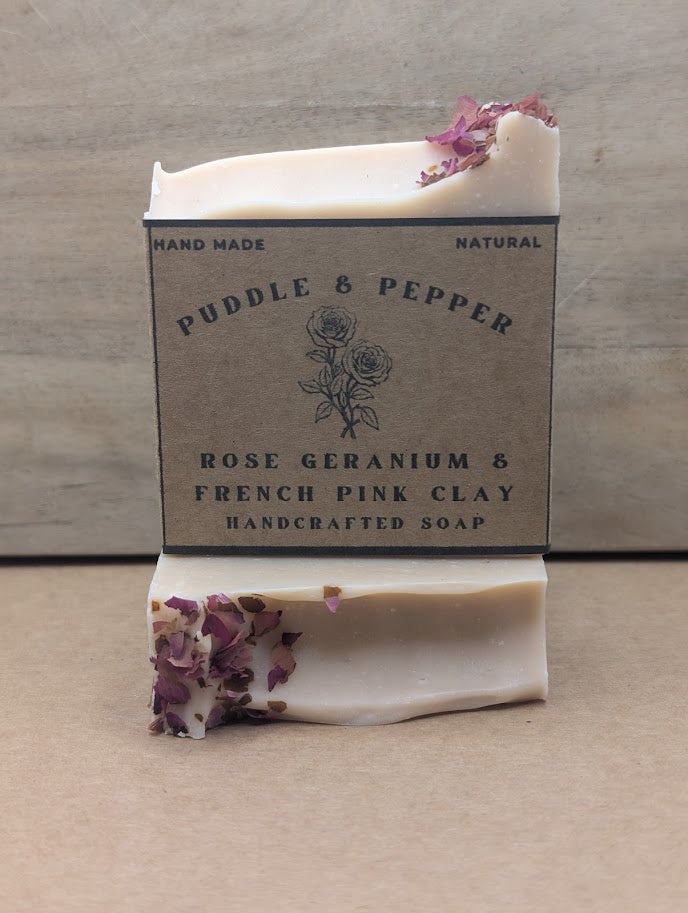 Rose Geranium & French Pink Clay Soap