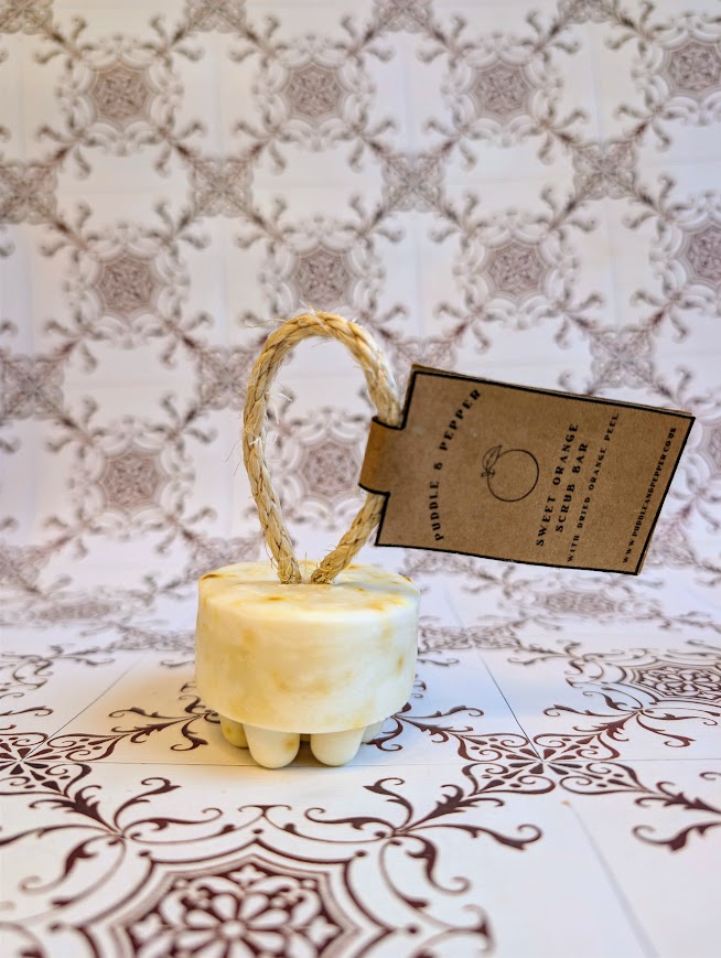 Sweet Orange Scrub Bar (With Dried Orange Peel)